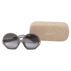 Chloé Vera Seashell Round Sunglasses in Grey Acetate