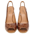 Women's Alaïa Open Toe High Heels in Animal Print Leather