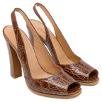 Women's Alaïa Open Toe High Heels in Animal Print Leather