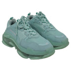 Women's Balenciaga Triple S Clear Sole Sneakers in Mint Polyester