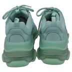 Women's Balenciaga Triple S Clear Sole Sneakers in Mint Polyester