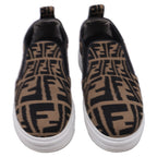 Women's Fendi Rise Brand-Pattern Stretch-Woven Low-Top Skate Shoes in Brown Canvas