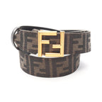 Fendi FF Logo Reversible Leather Canvas Belt