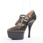 Women's Miu Miu Leather Triple Strap Platform Heels