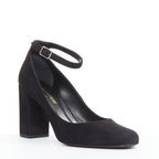 Women's Saint Laurent Suede Leather Mary Jane Pumps