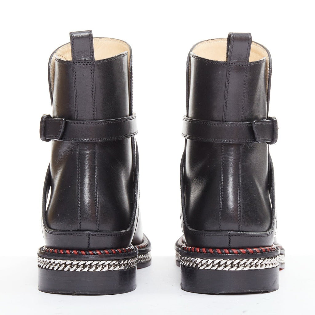 Women's Christian Louboutin Leather Buckle Boots