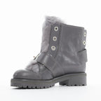 Women's Alexander Mcqueen Leather Fur Combat Boot