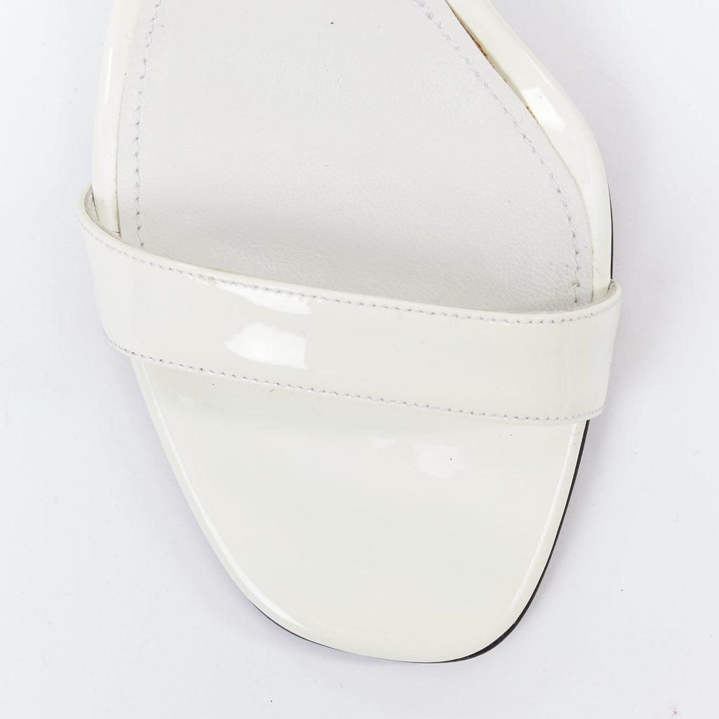 Women's Prada 2018 Patent Leather Mid Heel Sandals
