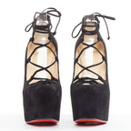 Women's Christian Louboutin Suede Square Toe Pumps