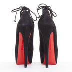Women's Christian Louboutin Suede Square Toe Pumps