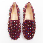 Women's Christian Louboutin Suede Stone Stud Loafers