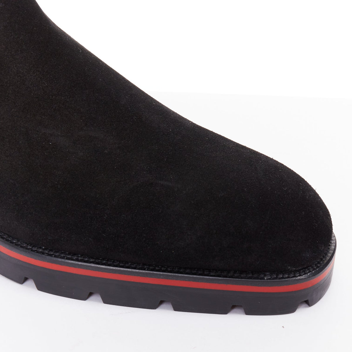 Men's Christian Louboutin Suede Lug Sole Boots