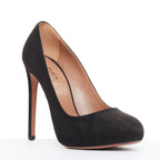 Women's Alaia Suede Leather Almond Toe Court Pumps