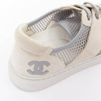Women's Chanel Mesh Suede Panel Sneakers