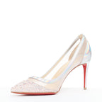 Women's Christian Louboutin Mesh Crystal Heels