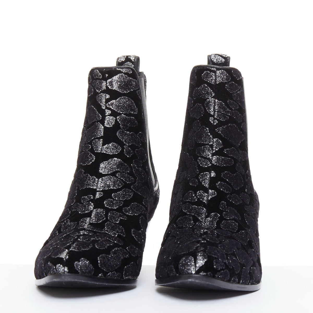 Women's Saint Laurent Velvet Chelsea Boots