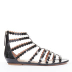 Women's Alaia Patent Scalloped Cage Sandals