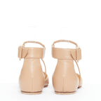 Women's Christian Louboutin Leather Strappy Flats