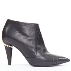 Women's Chanel Leather Cone Heel Ankle Boots