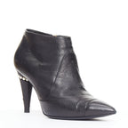 Women's Chanel Leather Cone Heel Ankle Boots