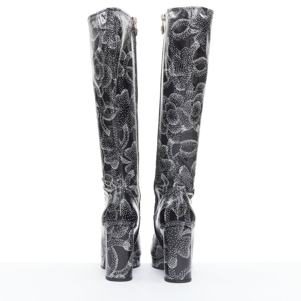 Women's Chanel 2023 Dotted Logo Tall Boots