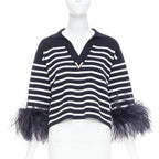 Men's Valentino 2024 VGold Ostrich Feather Polo