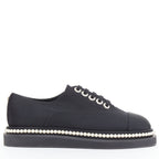 Women's Chanel Canvas Pearl Trim Oxfords