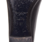 Women's Saint Laurent Leather Crystal Bow Ballet Flats