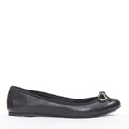 Women's Saint Laurent Leather Crystal Bow Ballet Flats