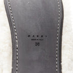 Women's Marni White Shearling Flat Sandals