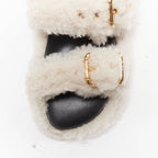 Women's Marni White Shearling Flat Sandals