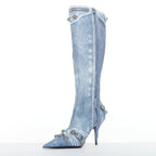 Women's Balenciaga Cagole Leather Moto Boots