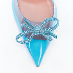 Women's Amina Muaddi Crystal Bow Plexi Heels