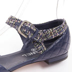 Women's Chanel Quilted Lambskin Tweed Sandals