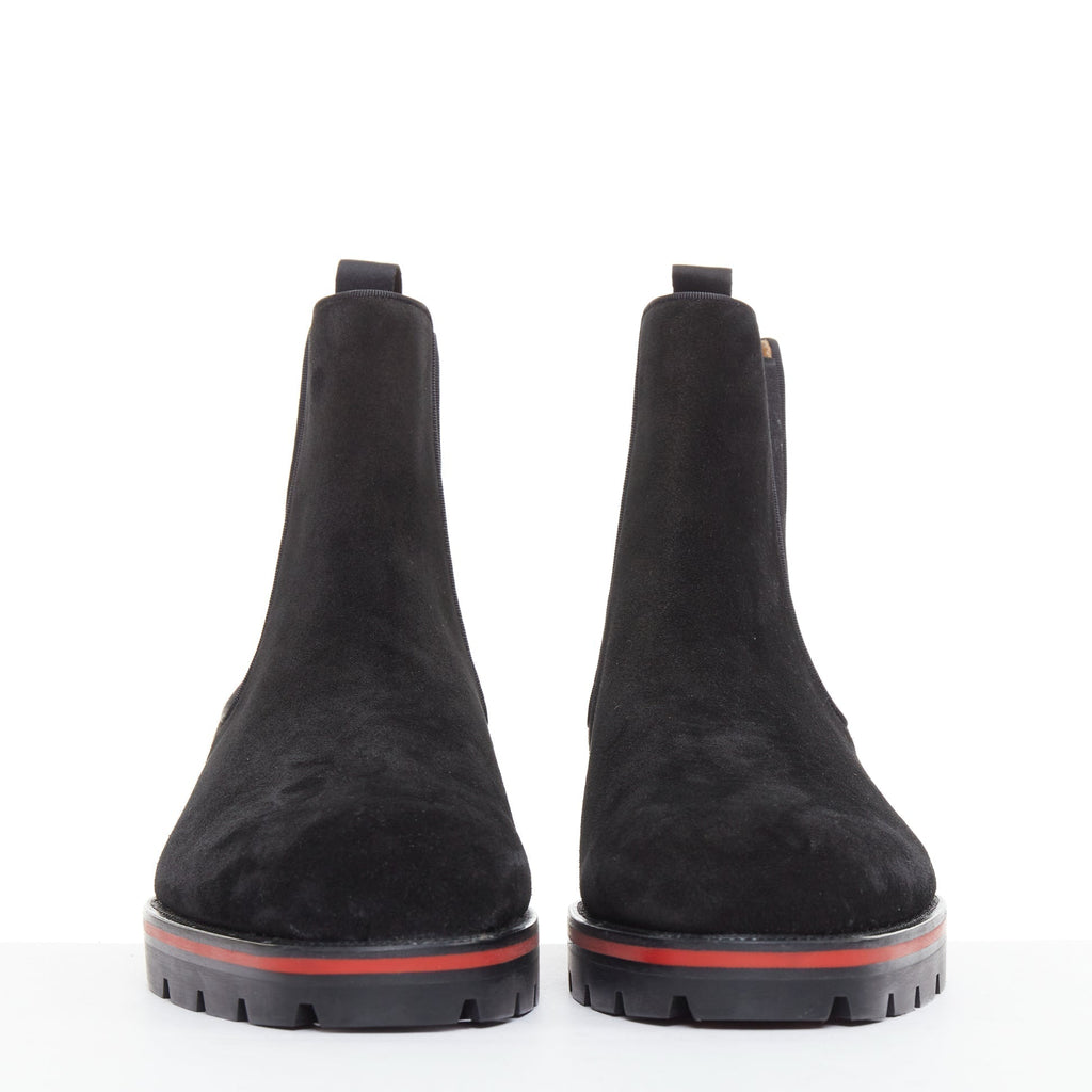 Men's Christian Louboutin Suede Lug Sole Boot