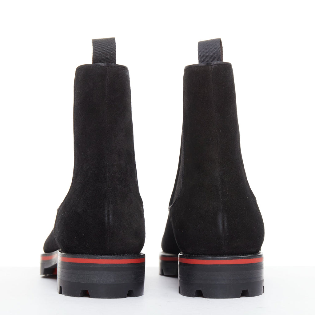 Men's Christian Louboutin Suede Lug Sole Boot