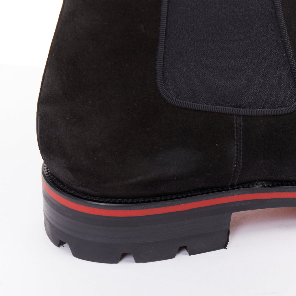 Men's Christian Louboutin Suede Lug Sole Boot