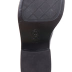 Women's Chanel Leather Gold Logo Loafers