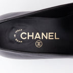 Women's Chanel Leather Gold Logo Loafers
