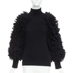 Men's Valentino 2024 Boucle Yarn Sleeves Turtleneck