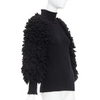 Men's Valentino 2024 Boucle Yarn Sleeves Turtleneck