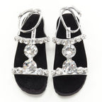 Women's Miu Miu Velvet Crystal Flat Sandals