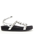 Women's Miu Miu Velvet Crystal Flat Sandals