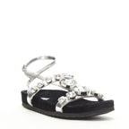 Women's Miu Miu Velvet Crystal Flat Sandals