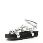 Women's Miu Miu Velvet Crystal Flat Sandals