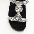 Women's Miu Miu Velvet Crystal Flat Sandals