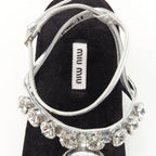 Women's Miu Miu Velvet Crystal Flat Sandals