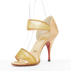 Women's Christian Louboutin 201 gold Lace Sandals