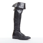 Women's Prada Leather Over The Knee Zip Boots