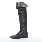 Women's Prada Leather Over The Knee Zip Boots